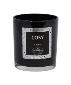 Cosy Living Kerzen aus schwarzem Glas und unparfümiertem Espenlaub