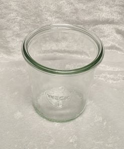weckglas til madlavning og til stearinlys som bordpynt der indeholder 290 milliliter