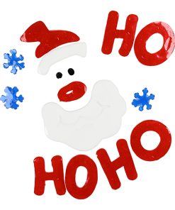 vinduesdekoration gel stickers julemand og ho, ho, ho