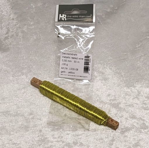 metallischer Wickeldraht in Gelb ø 0,5 Millimeter 50 Meter Dekodraht