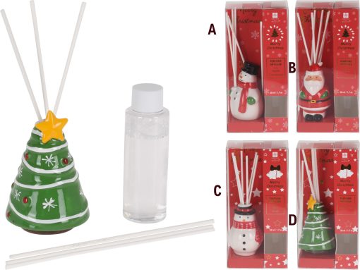 wc luftfrisker diffuser til jul med julemand med duftpinde i nissehuen