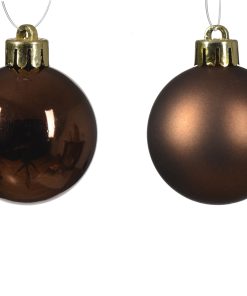 Wunderschöne Weihnachtskugeln aus expresso-braunem Kunststoff für den Weihnachtsbaum mit einem Durchmesser von 4 Zentimetern