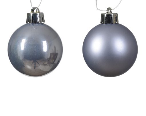 Wunderschöne blaugraue Weihnachtskugeln aus Kunststoff für den Weihnachtsbaum, Durchmesser 4 Zentimeter