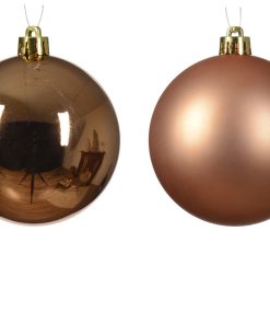Wunderschöne Weihnachtskugeln aus kupferfarbenem Kunststoff für den Weihnachtsbaum mit einem Durchmesser von 4 Zentimetern