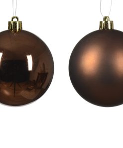 flotte ekspresso brune plastik julekugler til juletræet diameter 6 centimeter