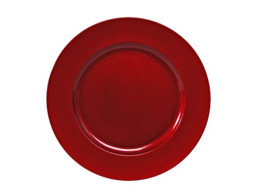 Schale für Dekorationen und Kerzen, roter Glitzer, 20 Zentimeter Durchmesser