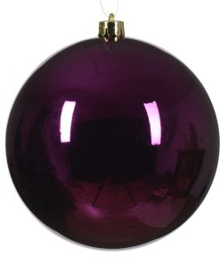 Große violette Advents-Weihnachtskugel aus Kunststoff für Geschäfte ø14