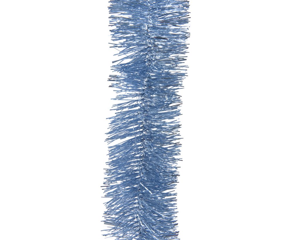 dunstige blaue oder blaugraue Lametta-Girlande ø7 und 270 Zentimeter lang