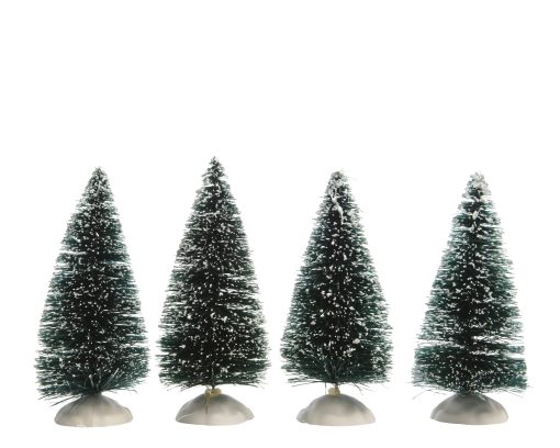 4 Stück 10 Zentimeter hohe künstliche Weihnachtsbäume mit Schnee für Weihnachtslandschaften
