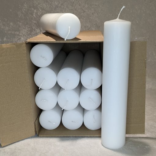 12 Stück weiße Blockkerzen für Piet-Hein-Kerzenhalter von 5 x 25 Zentimetern