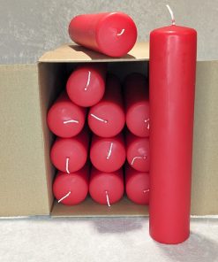 12 styk røde bloklys til piet hein lysestager på 5 x 25 centimeter