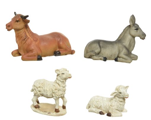 Kuh Esel und Schaf für Krippenspielfiguren 3,7 Zentimeter hoch