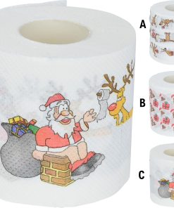 rulle med 30 meter toiletpapir med julemotiv af julegaver