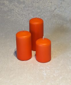 drei kleine orangefarbene Blocklichter ø 4,8 Zentimeter