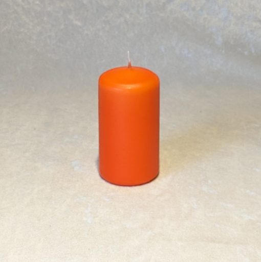 kleine orangefarbene Blockleuchte ø 4,8 x 9 Zentimeter