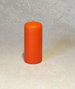 kleine orangefarbene Blockleuchte ø 4,8 x 11 Zentimeter