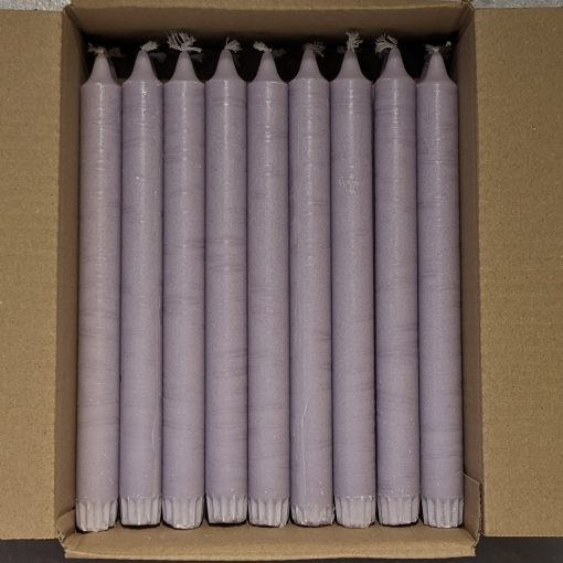 18 Stück lavendelviolett marmorierte Kerzenhalter aus reinem Kerzenwachs, 25 Zentimeter schöne Kronenkerzen