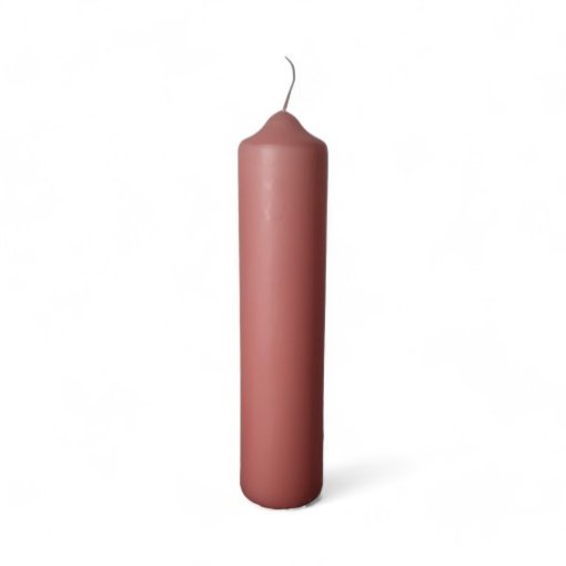 rosafarbene Kerze, Durchmesser 4 cm. und Höhe 18 cm.