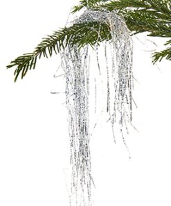 500 Stück gekräuseltes Lametta in Silber von 50 Zentimetern für den Weihnachtsbaum